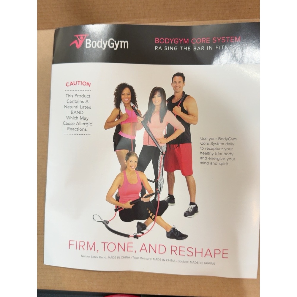 BodyGym Core System Portable Home Gym Resistance Band Bar Workout Kit DVD Bag